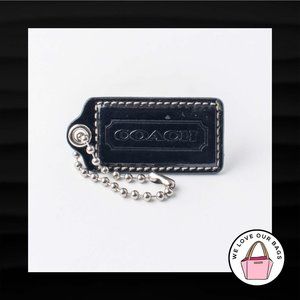 2.5" Large COACH BLACK LEATHER KEY FOB BAG CHARM